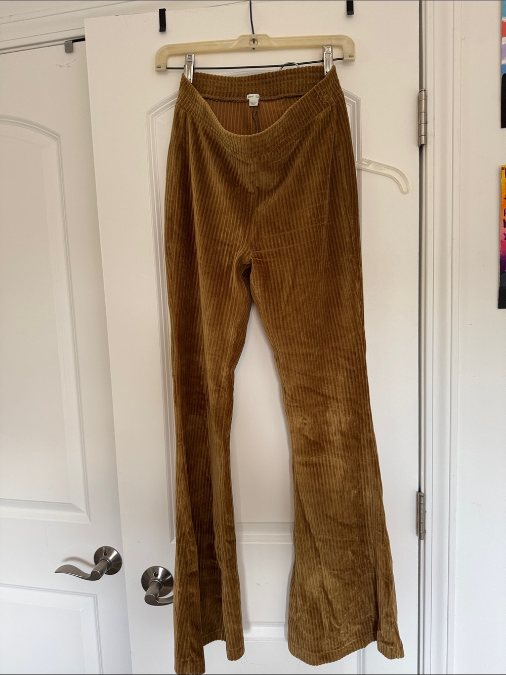 aerie Corduroy Flare Pants in Camel Brown